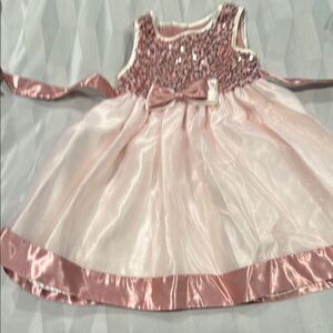 Pink Sequin Baby Dress with Bow